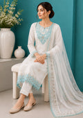 Ivory Sky Elegance Unstitched Suit Set