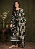 Olive Green Heritage Shawl Unstitched Suit Set