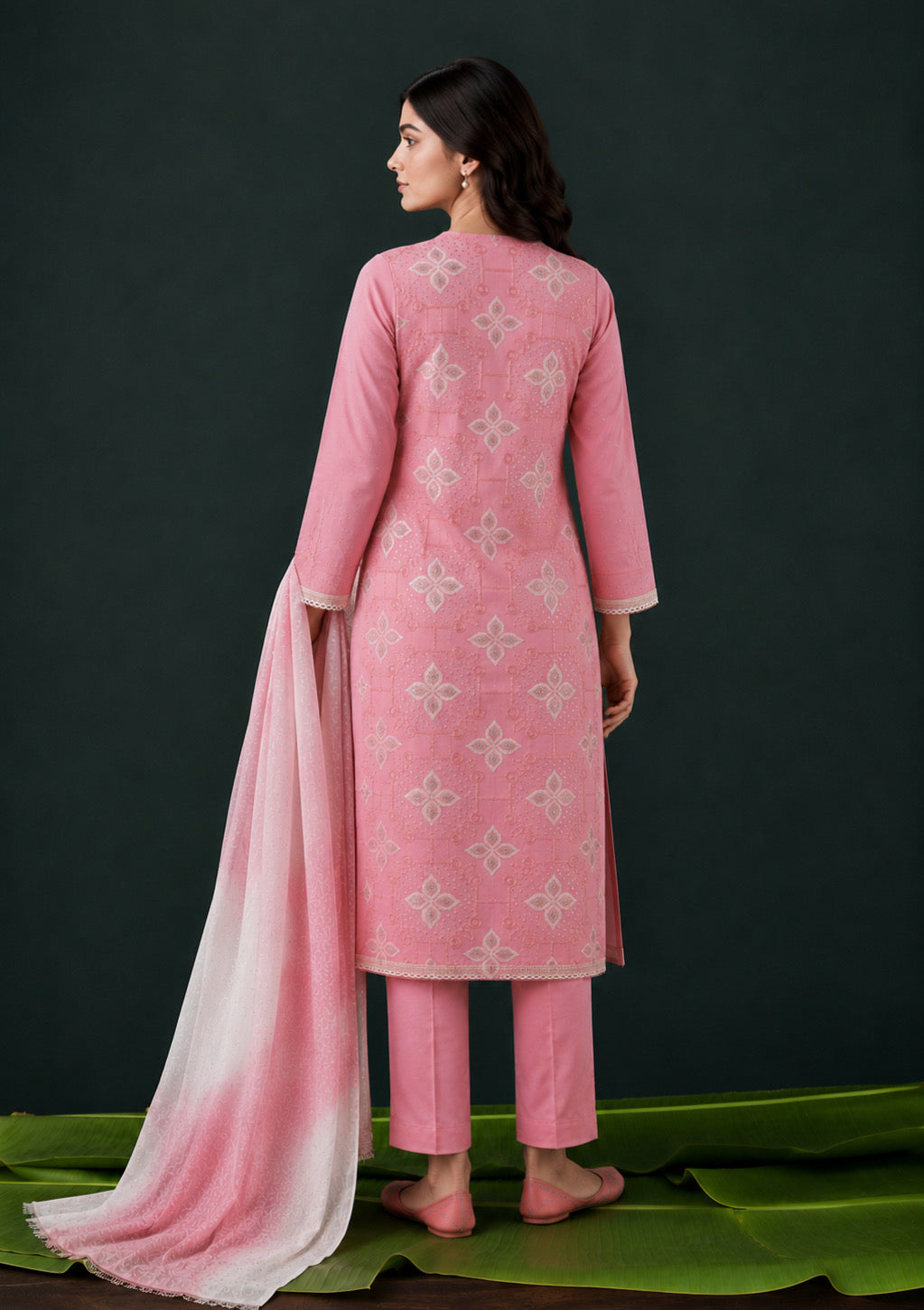 Blush Pink Designer Embroidered Unstitched Suit Set
