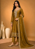 Mustard Designer Modal Silk Unstitched Suit Set